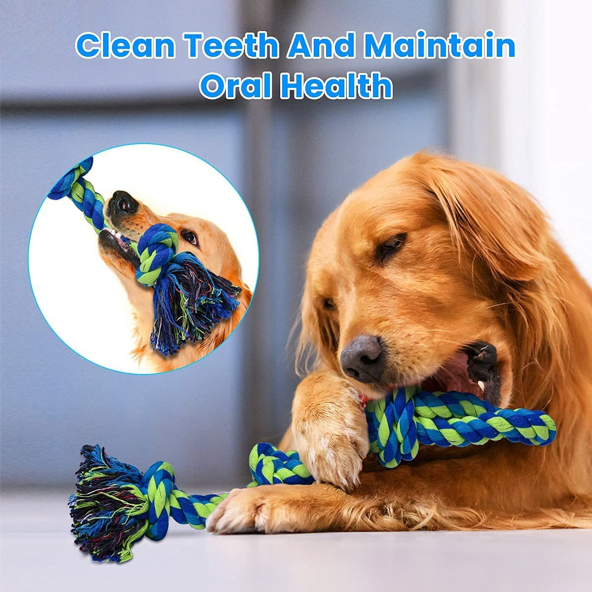 Heavy Duty Dog Rope Toy Large Aggressive Chewers Indestructible Tug 2 Pcs