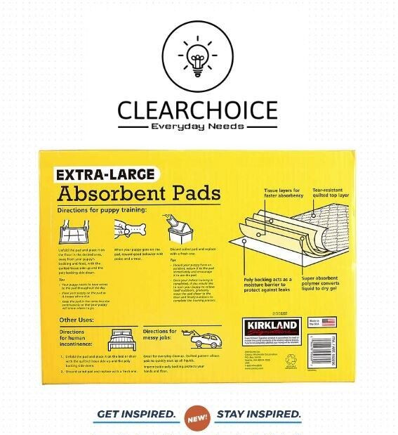 Kirkland Signaturee Extra-Large Absorbent Pads – 30 in L X 23 in W – 100-count
