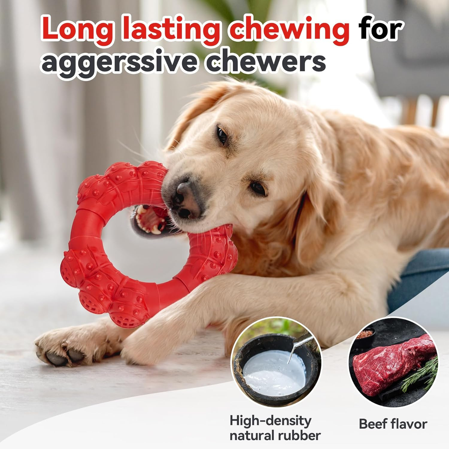 Indestructible Dog Chew Toys Aggressive Chewers Ring Heavy Duty Large Teething