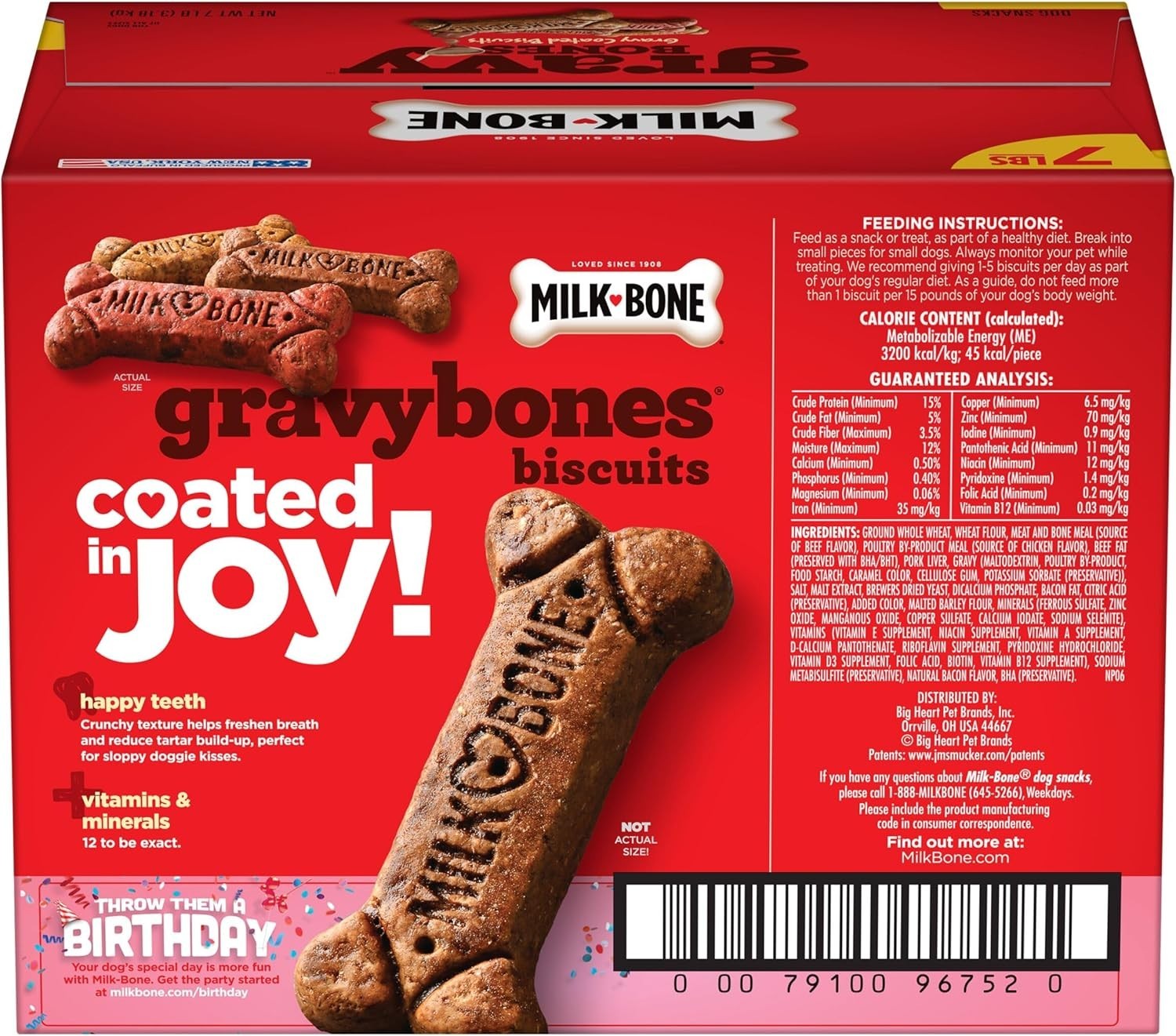 Milk-Bone Gravy Bones Dog Treats with 4 Meat Flavors Coated in Gravy, 7 LBS