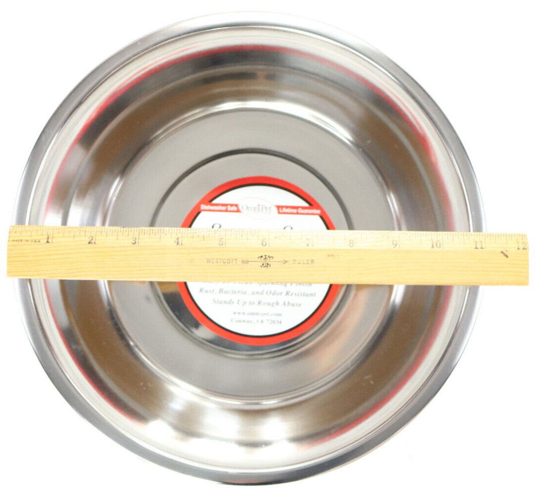 dog pet bowl 5 quart XXL stainless steel 8337 omnipet standard round 11″ x 4″ SS