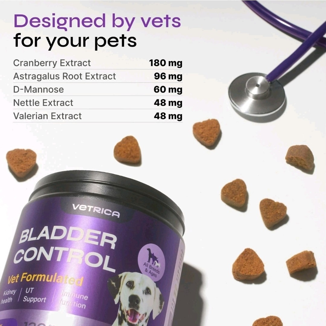 Vetrica Bladder Control for Dogs – 130 count – Duck Flavor – NEW