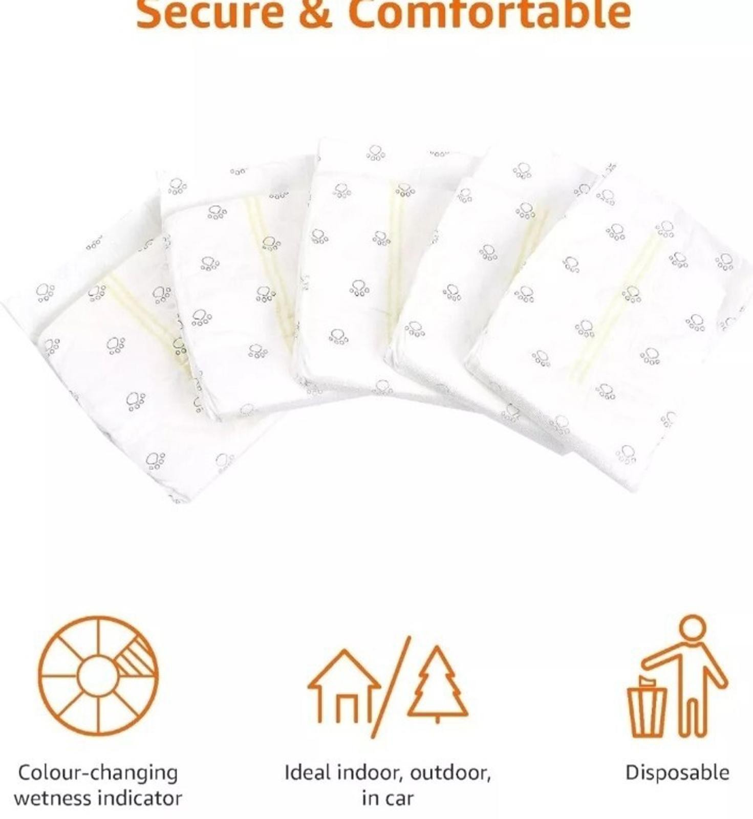 Male Dog Wraps, Disposable – Xtra -Small Pack of 30 count