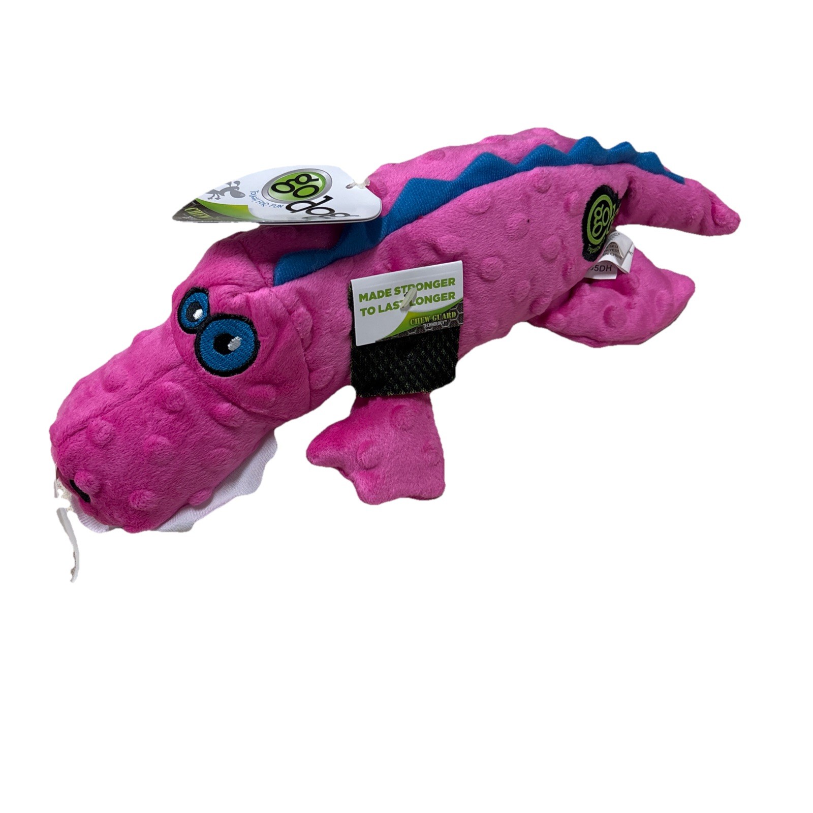 Gators Squeaky Plush Dog Toy Chew Guard Technology – Pink Large