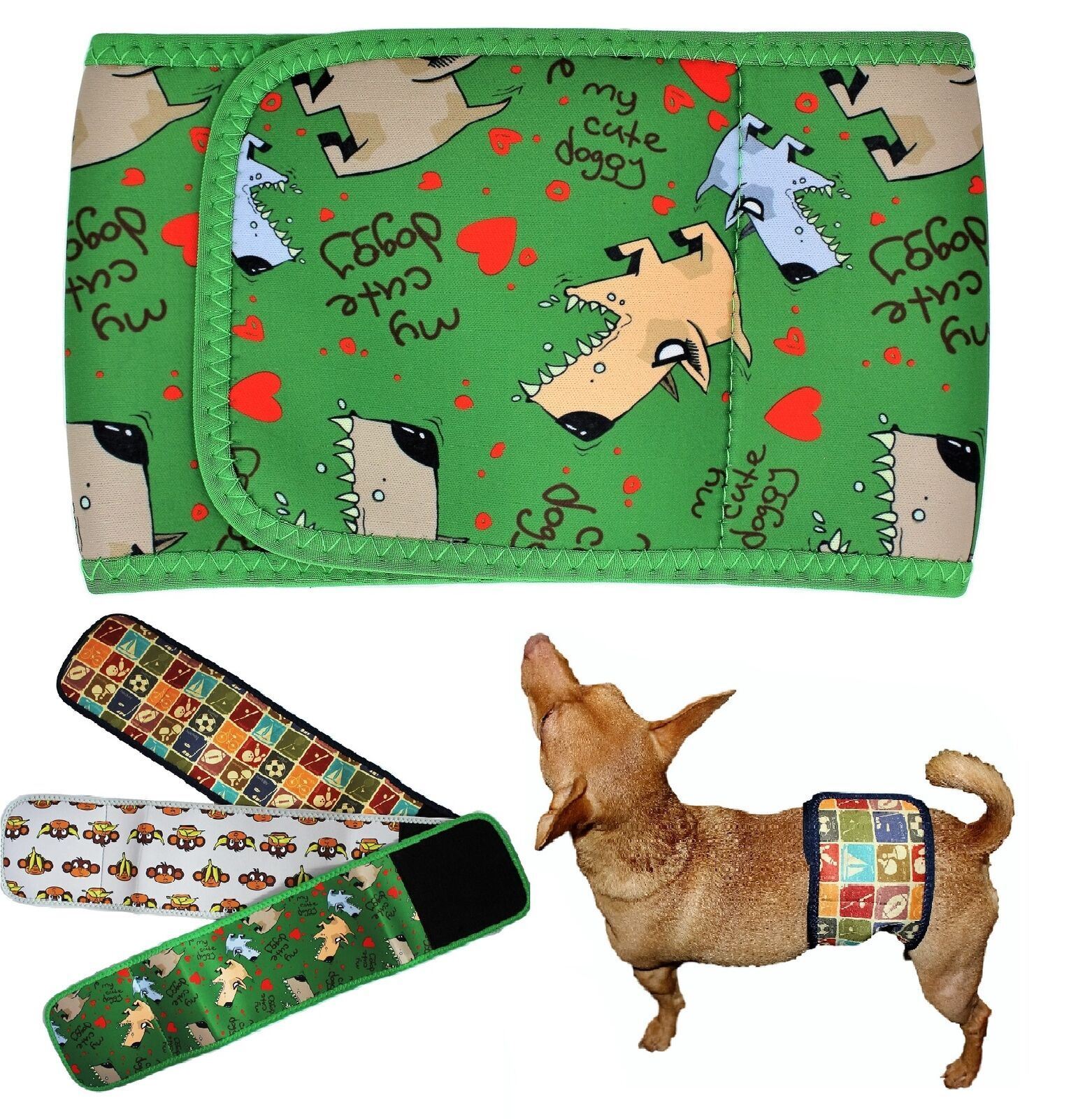 Dog BELLY BAND Male Diaper Wrap Reusable Washable NEOPRENE Small Large XXS -XXXL