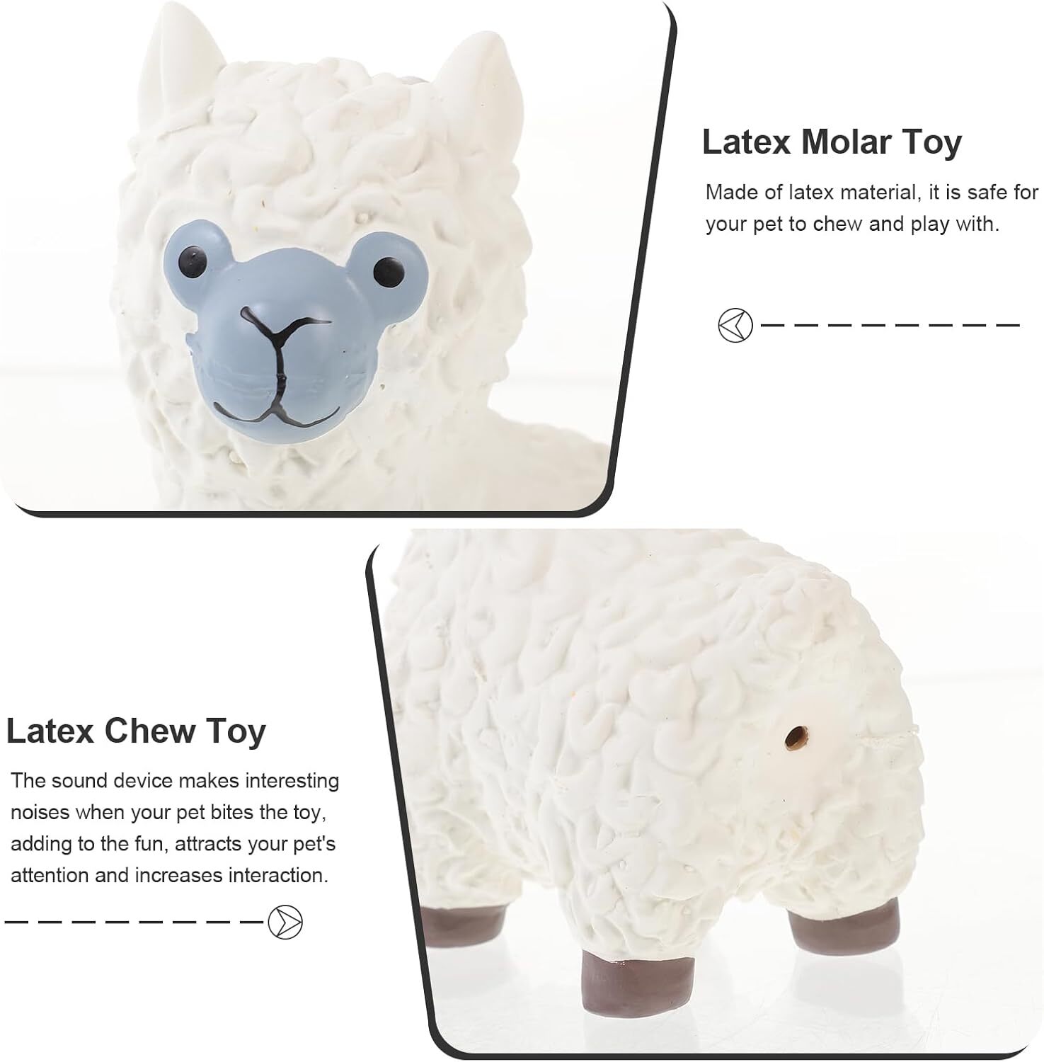 LUOZZY Dog Squeaky Toy Cartoon Sheep Soft Latex Puppy Size M, As Shown