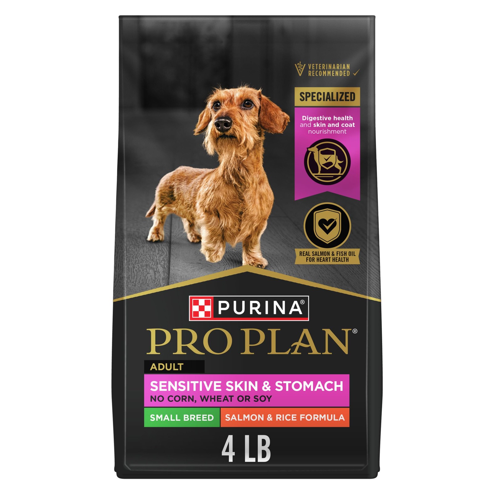 Purina Pro Plan Sensitive Skin and Stomach Dog Food Small 4 Pound (Pack of 1)