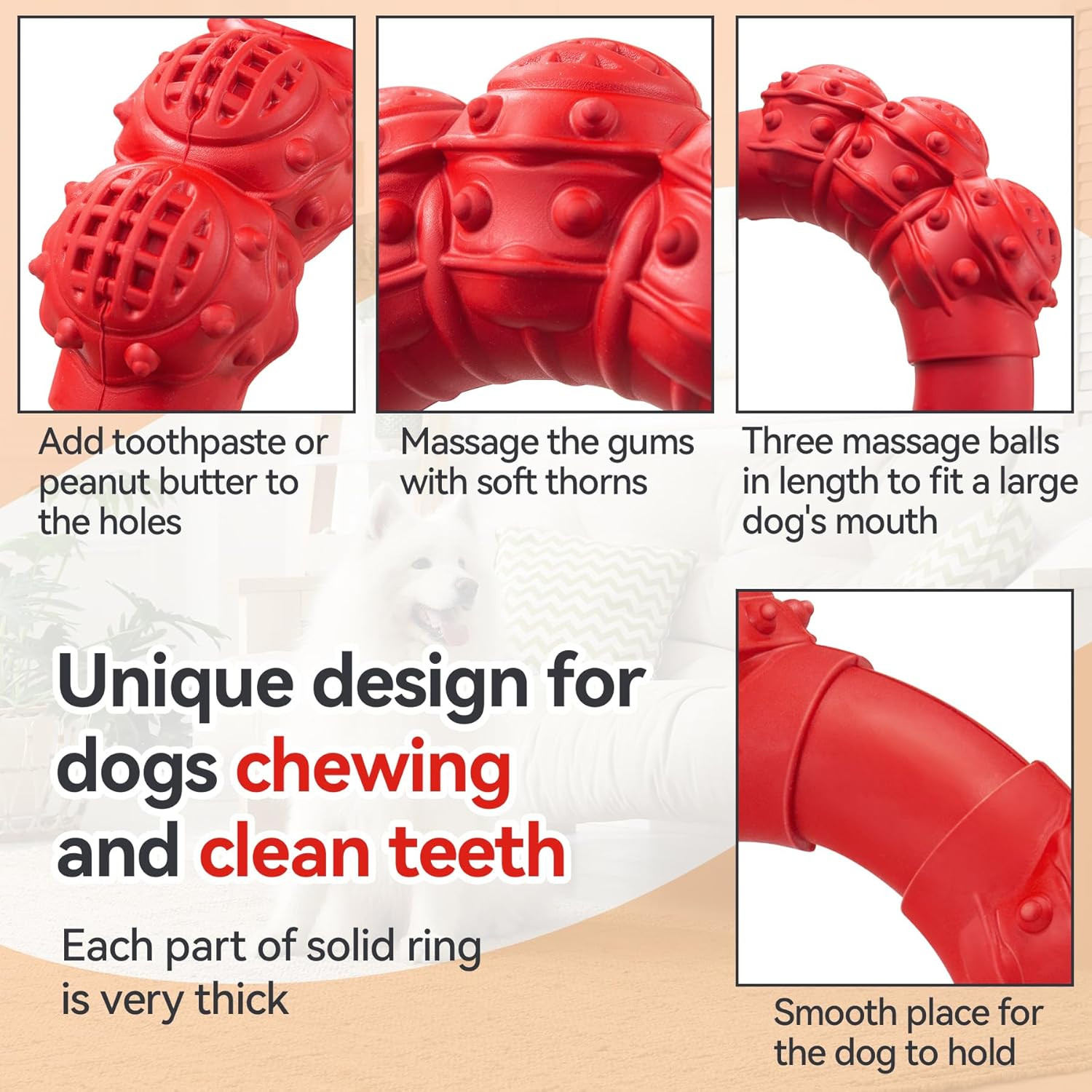 Indestructible Dog Chew Toys Aggressive Chewers Ring Heavy Duty Large Teething
