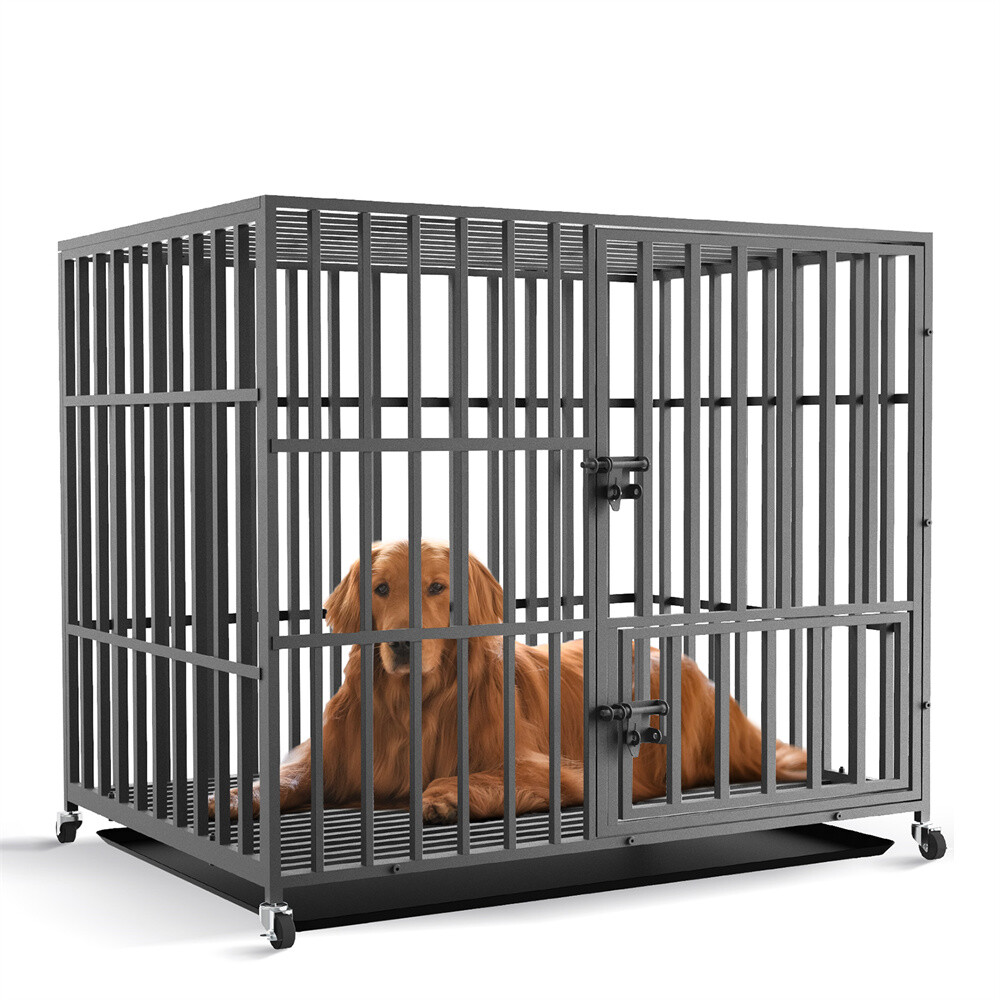 Heavy Duty Indestructible Dog Crate Cage for Large Medium High Anxiety Dogs