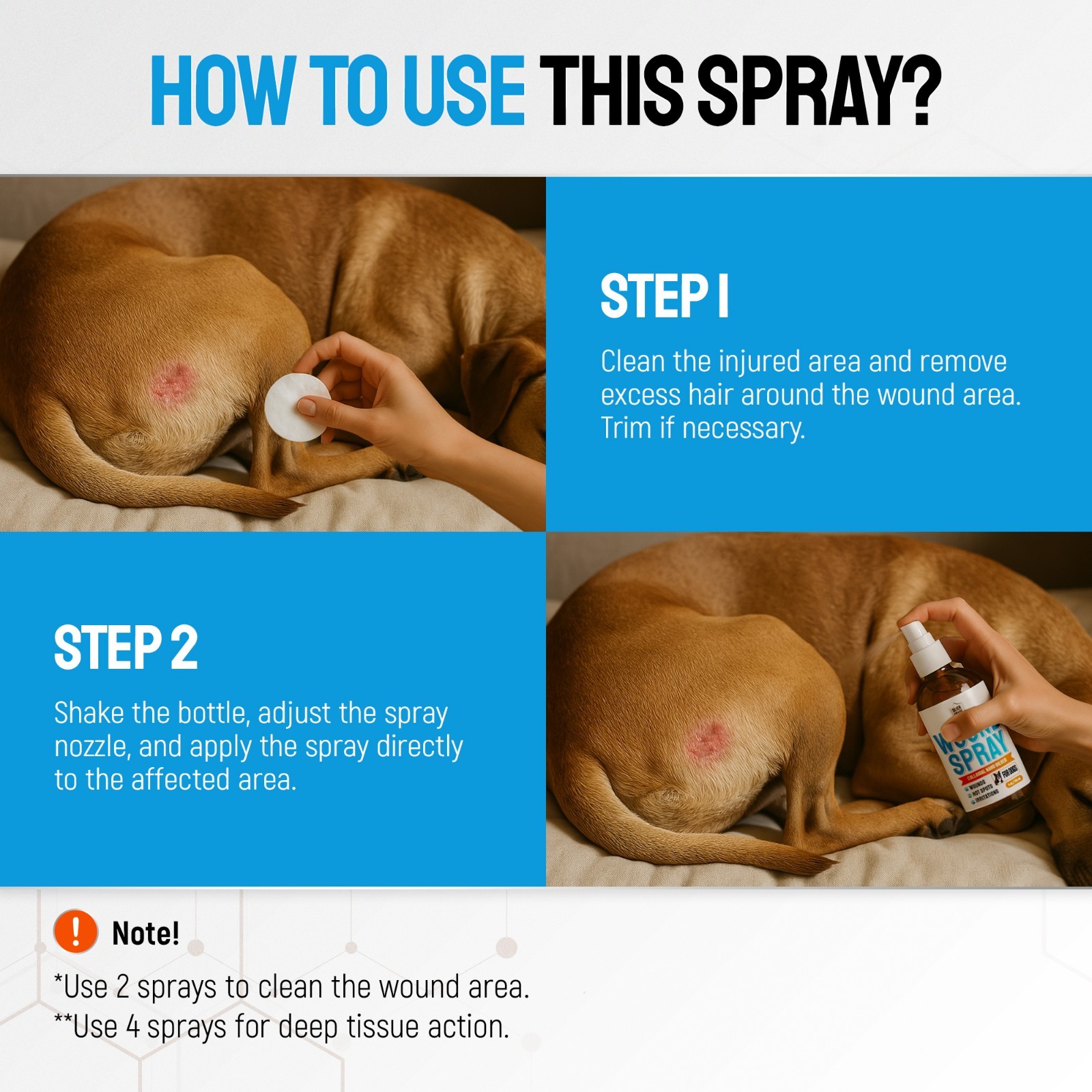 Silver Wound Spray for Dogs & Puppies – Skin Care for Hot Spots, Itch & Rashes