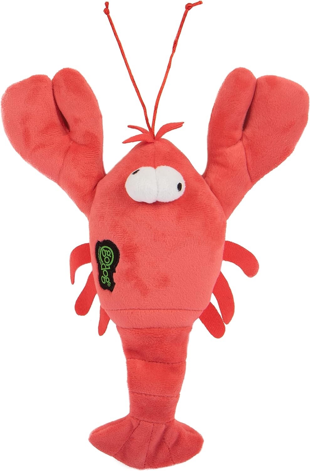 goDog Action Plush Lobster Animated Squeaky Dog Toy, Chew Guard Technology – Red