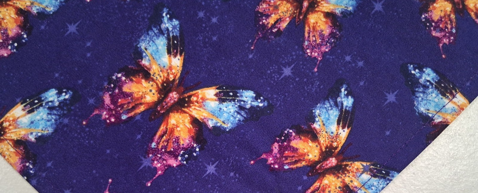 Dog Bandana/Scarf, Tie On, Purple, Butterflies, XS, S, M, L