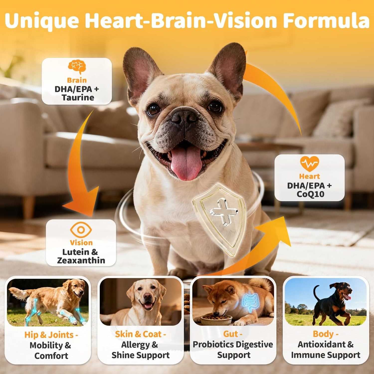 25-in-1 Dog Multivitamin Chews for Dogs Skin & Coat, Gut, Heart & Brain