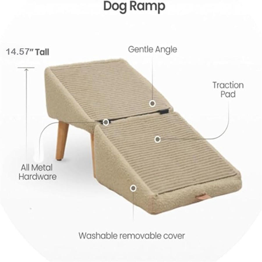 2-In-1, Foldable Separate Dog Ramp, Multi-Functional Heavy-Duty Pet Staircase
