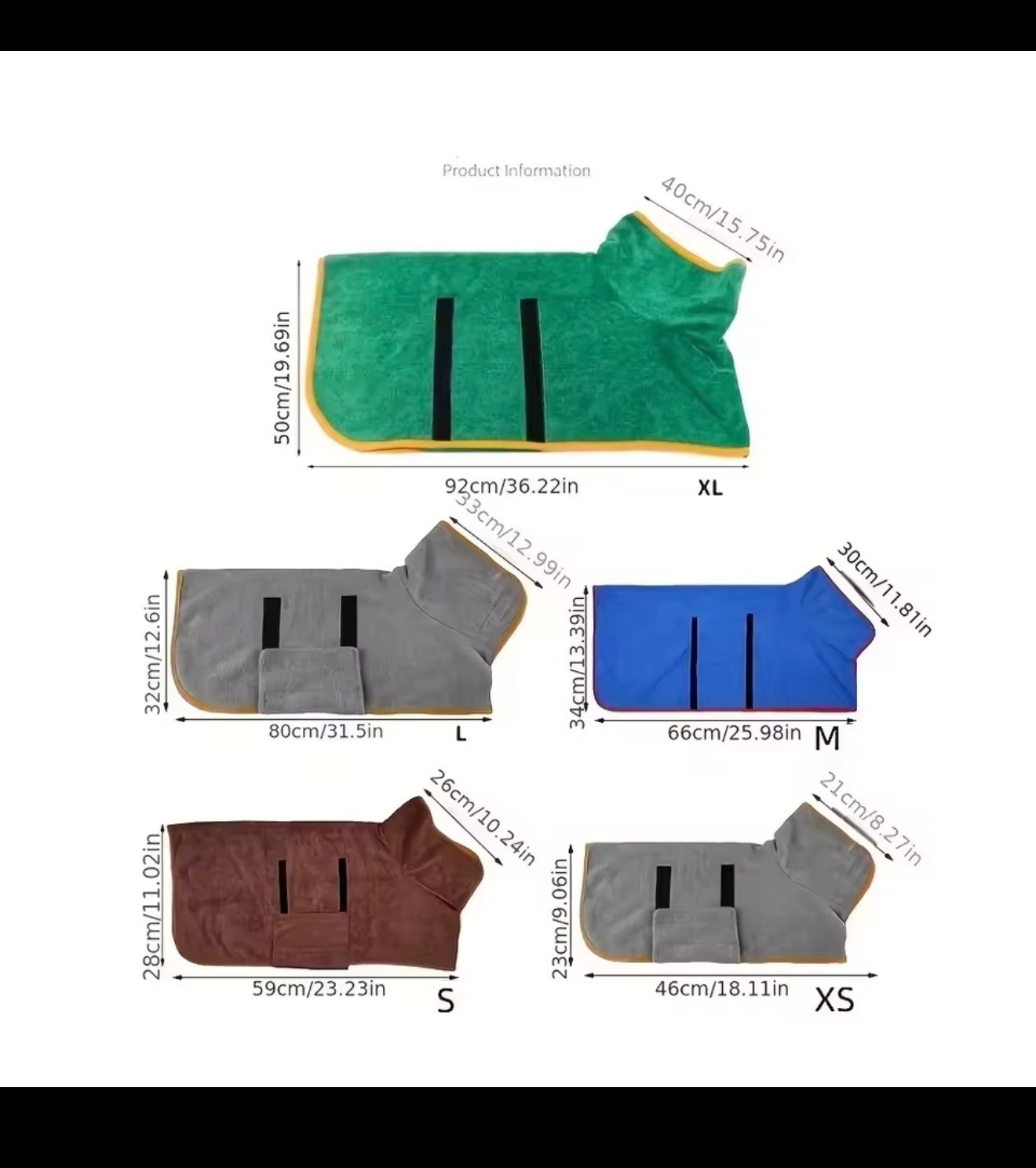 Dog Bathrobe Drying Coat Microfiber Absorbent Pet Towel Robe XS S M L XL Green