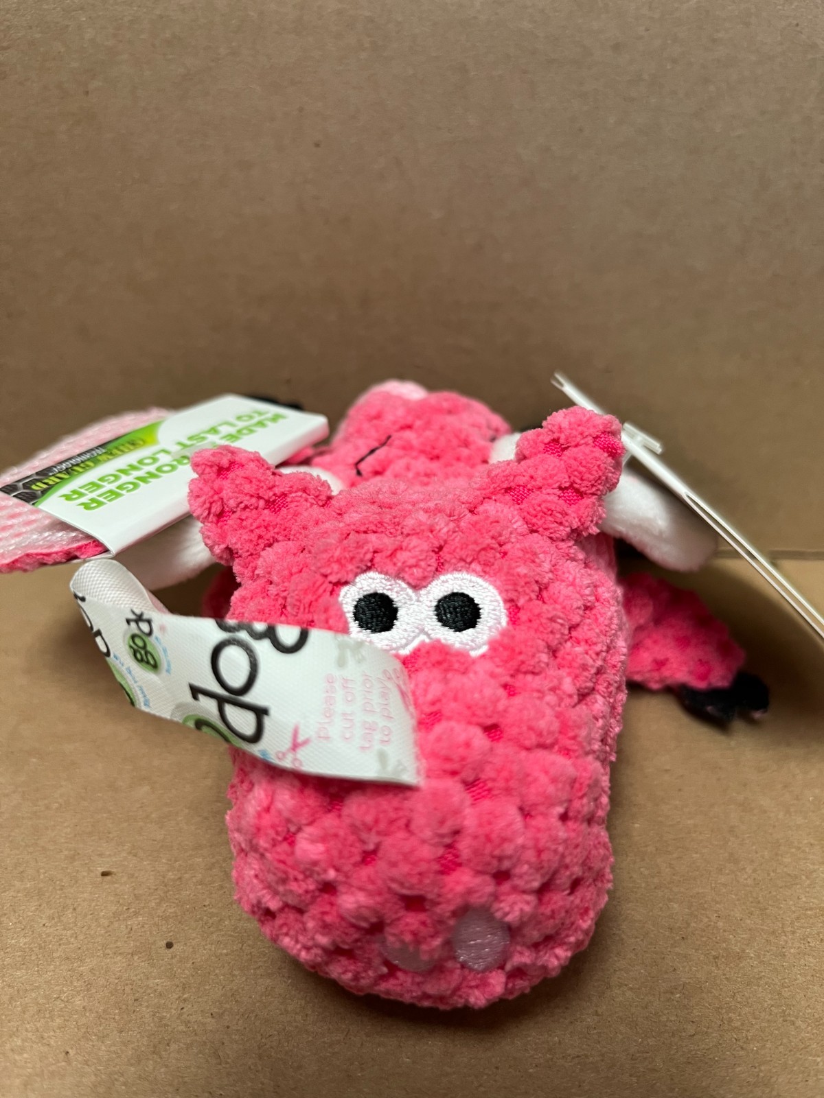 goDog Checkers Just for Me Flying Pig Squeaky Plush Mini, (Pink) with Chew Guard