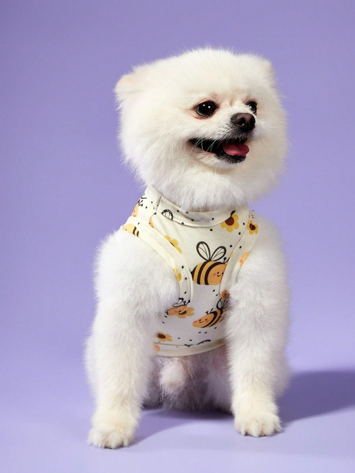 2PCS Pet Cat Dog Unisex Striped Yellow Cute Bee Printed Shirt Costume Breathable
