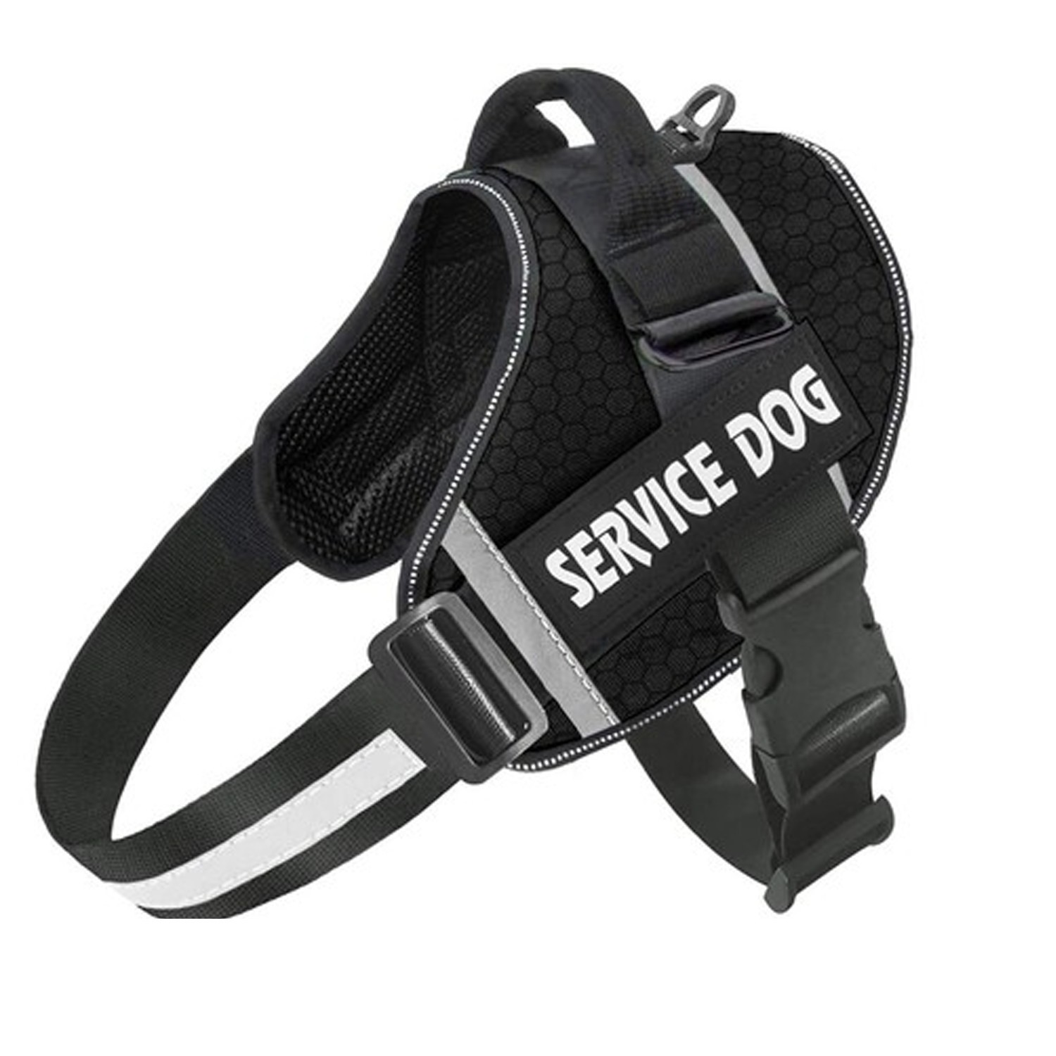 Reflective Service Dog Vest Harness, Woven Nylon with Adjustable Straps XS-XXL