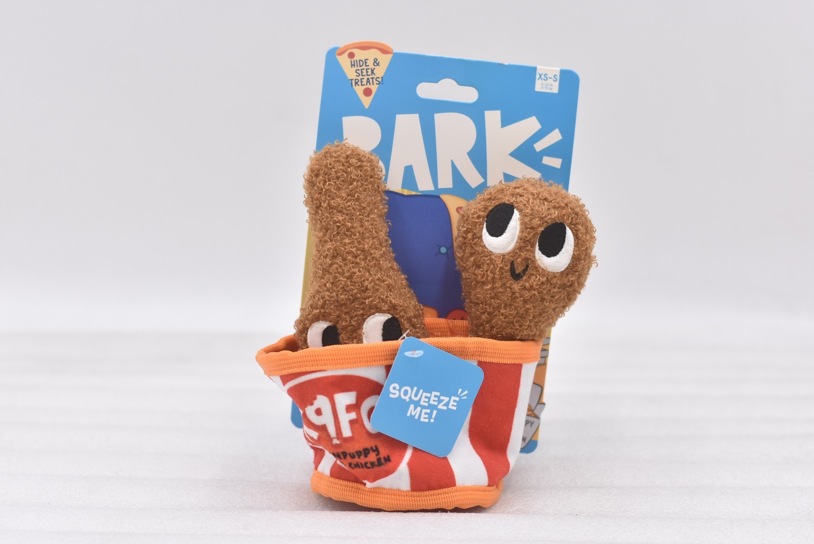 Bark Kenpuppy Fried Chicken Squeak Dog Toy 3 Piece set Xtra-Small to Small