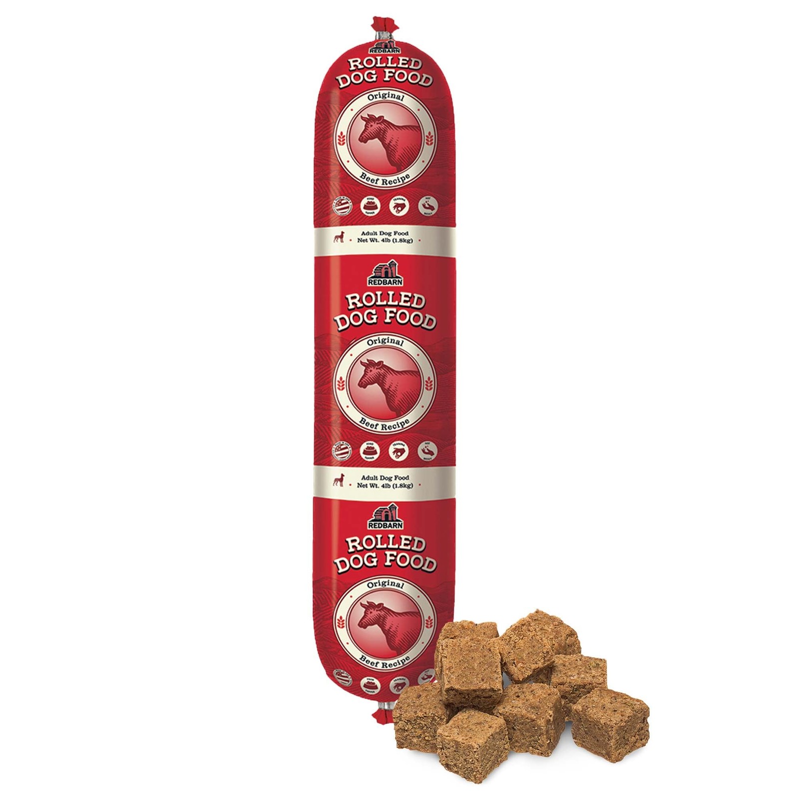 Redbarn Pet Products All-Natural Premium Rolled Dog 4 Pound (Pack of 1), Red