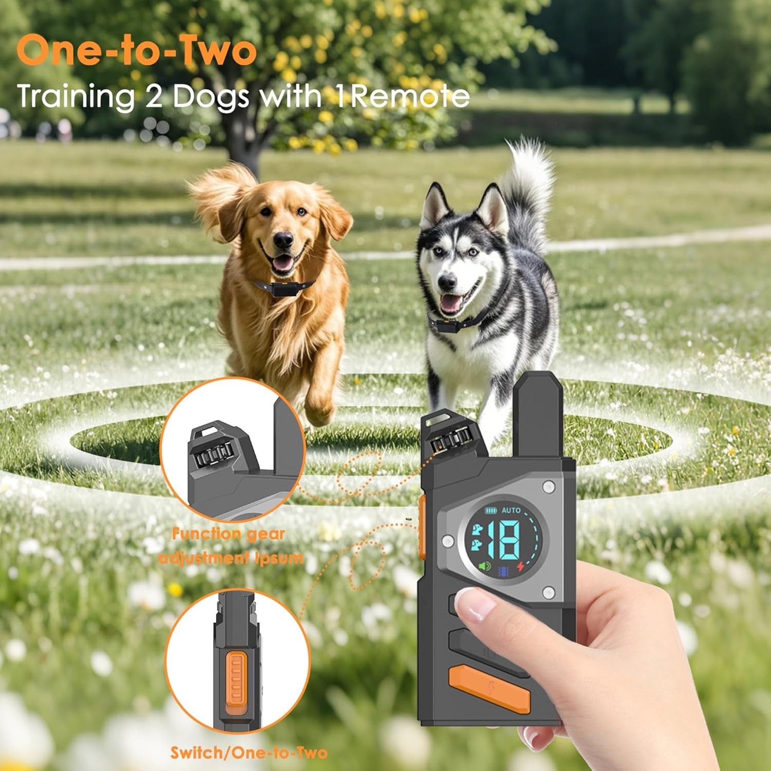 3300 FT Dog Training Collar Rechargeable Remote Shock Pet Waterproof Trainer
