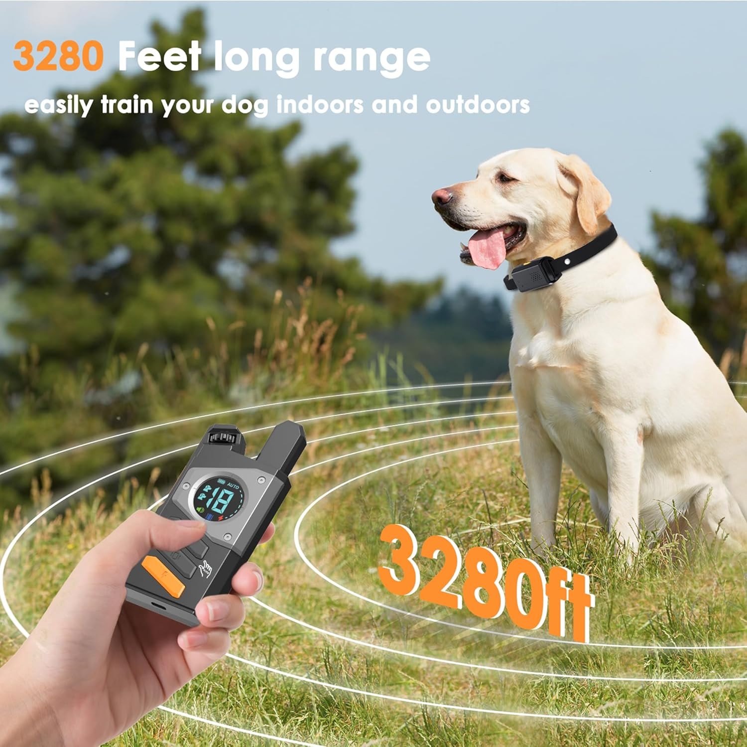 3300 FT Dog Training Collar Rechargeable Remote Shock Pet Waterproof Trainer
