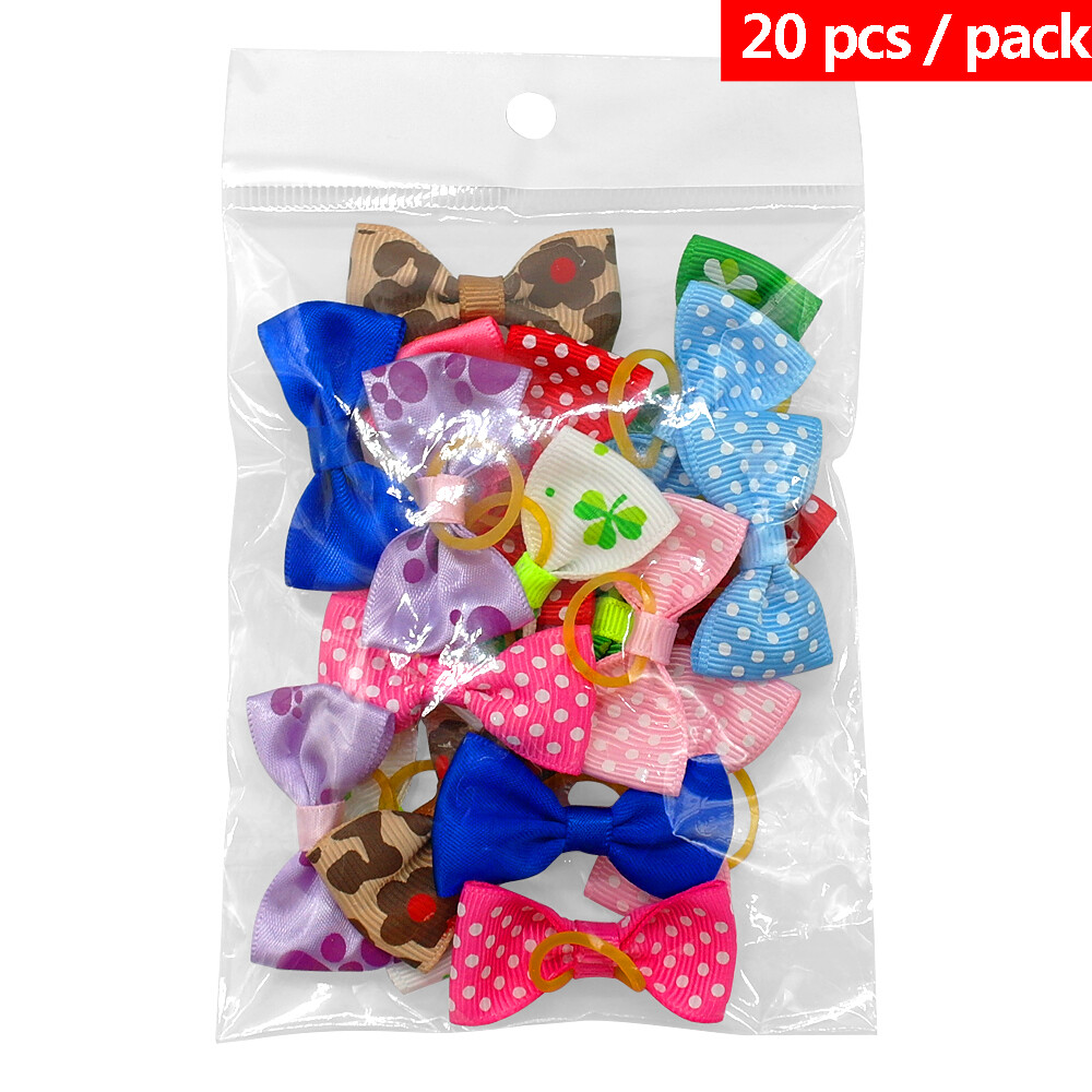 20pcs Dog Hair Bows Clips Grooming Accessories for Pet Puppy Cat Shih Tzu Yorkie