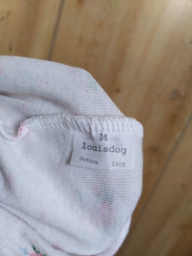 Louisdog Designer Dog T Shirt Pink Floral Print Short Sleeve M Korea