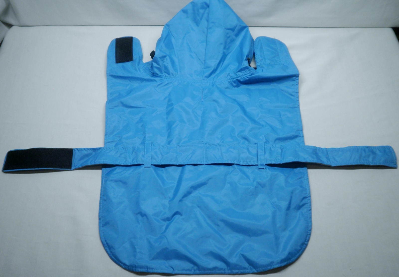 Leer King 100% Blue Polyester Dog Pet Raincoat Jacket Gray Lining Size L