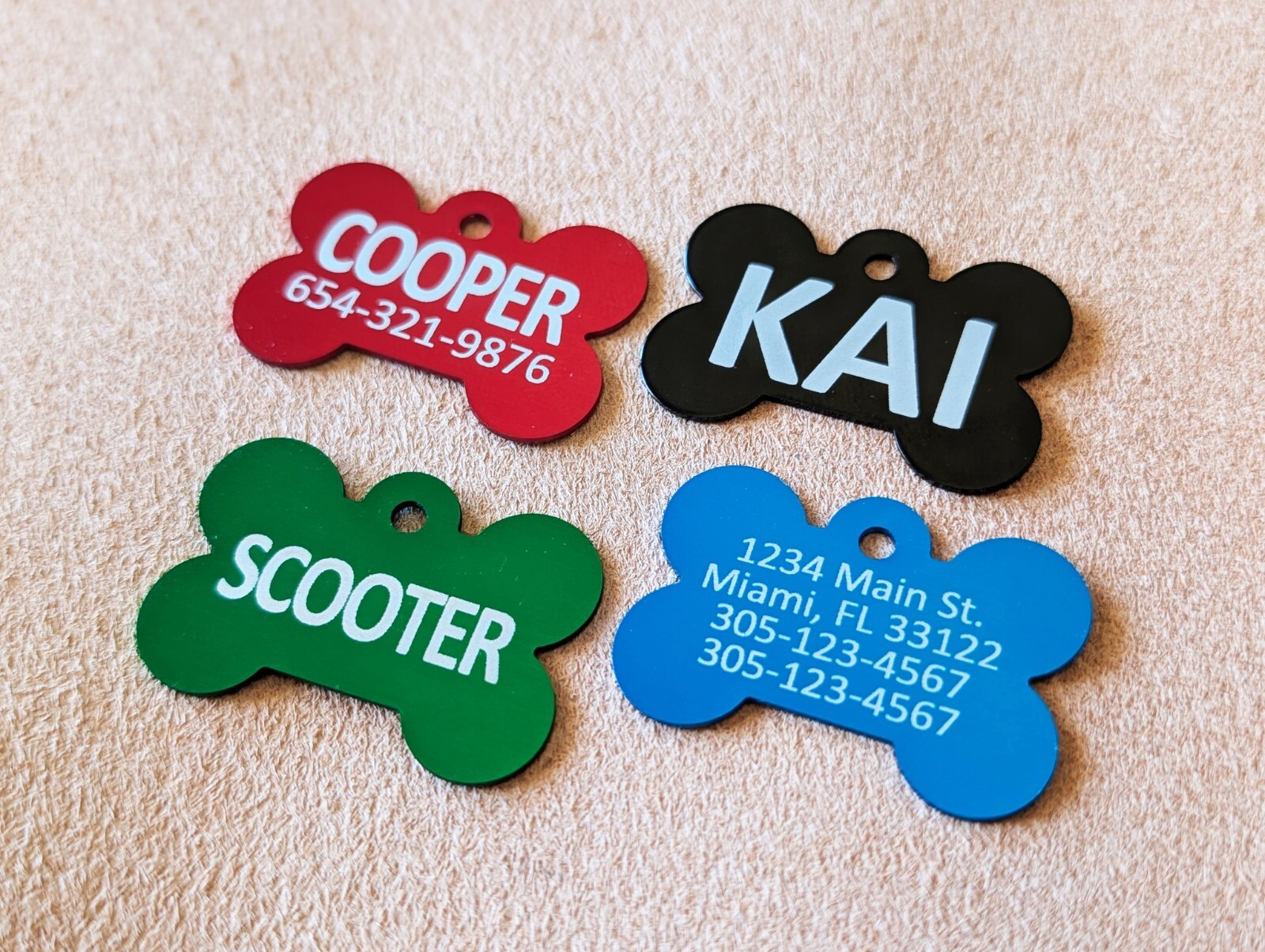 Custom Engraved Personalized Dog Pet tags Double Side Engraved ID Dog Cat Tag