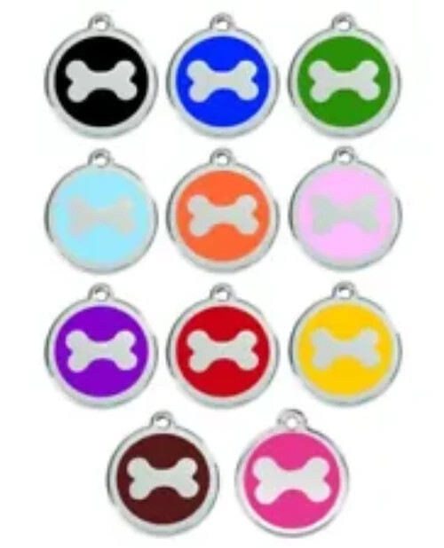 Red Dingo Dog Cat ID Pet Tag Engraved Free Shipping – Bone – 11 Colors-Life Guar