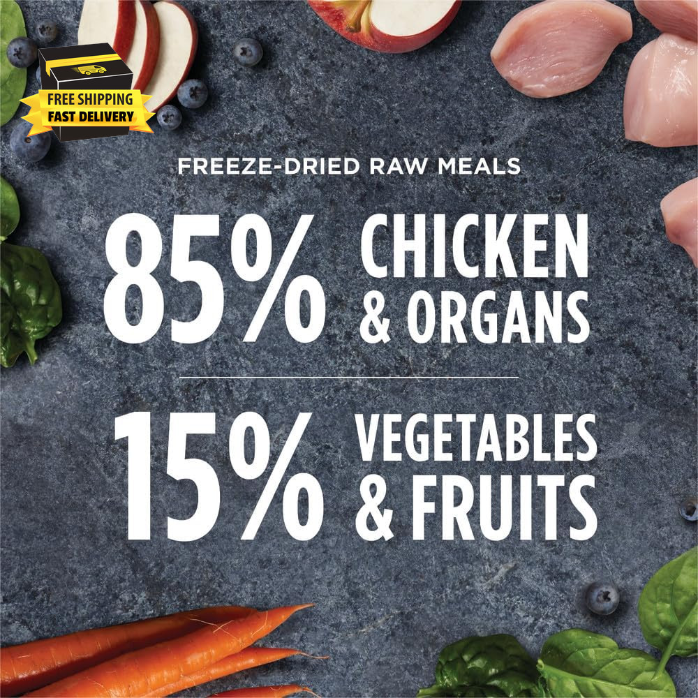 Freeze Dried Raw Meals, Natural Dry Dog Food, Grain Free – Cage Free Chicken, 3