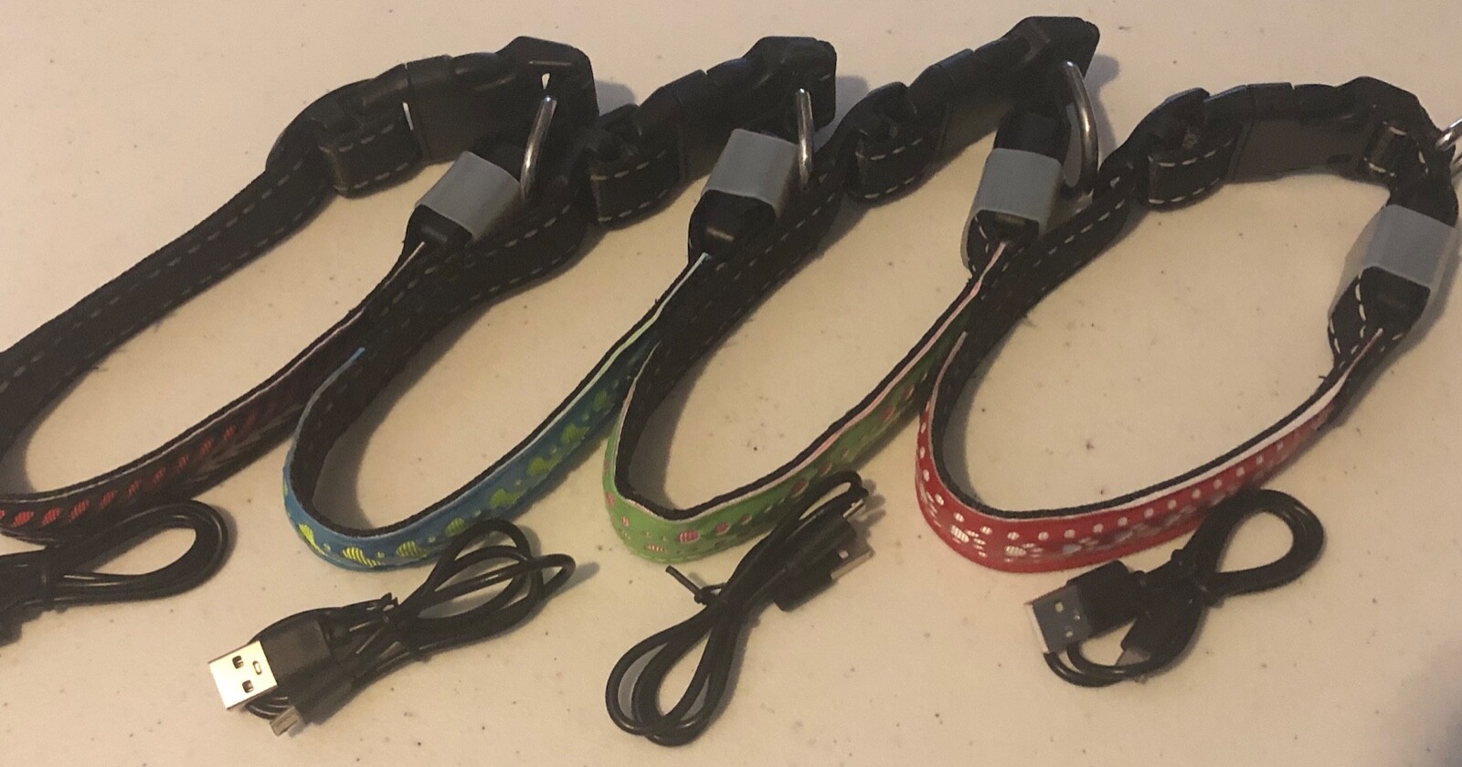 PREMIUM DURABLE rugged RECHARGEABLE GLOW LED COLLAR Pet Dog Flash Light Safety