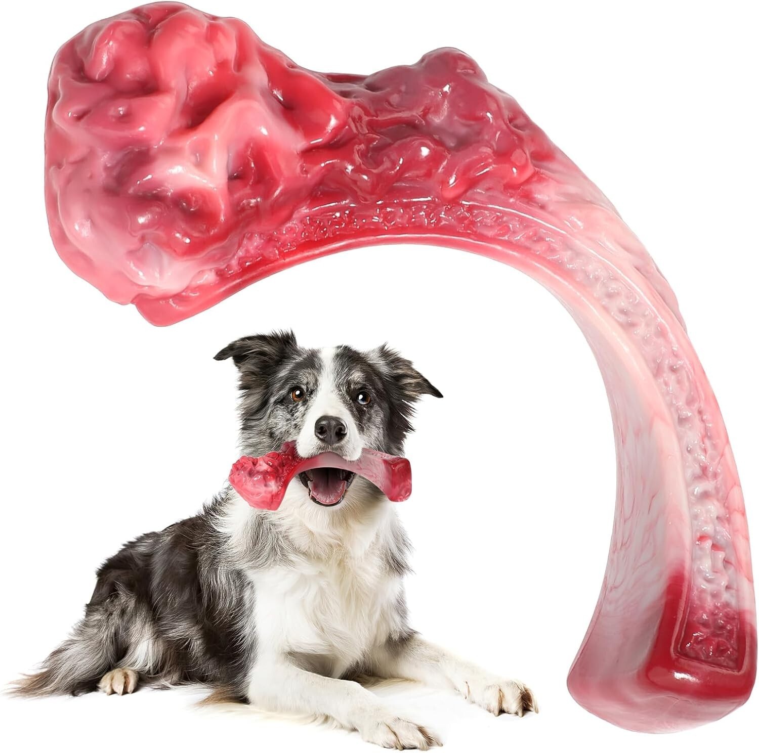 Dog Pet Chew Toys for Aggressive Chewers, Tough Durable Nylon Tomahawk Bone
