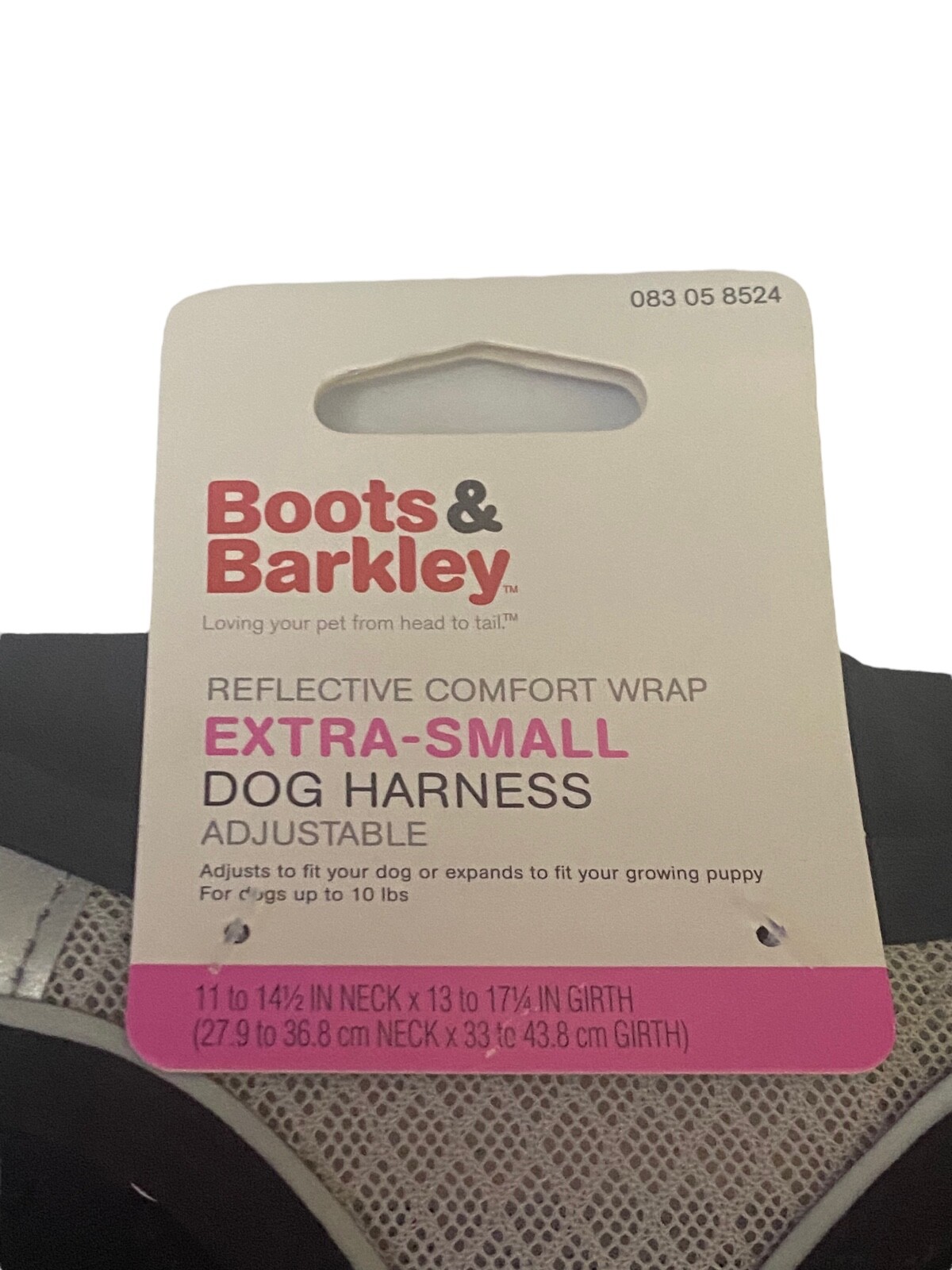 Boots & Barkley Dog Reflective Harness Extra Small Up to 10lbs Black 1 Ct