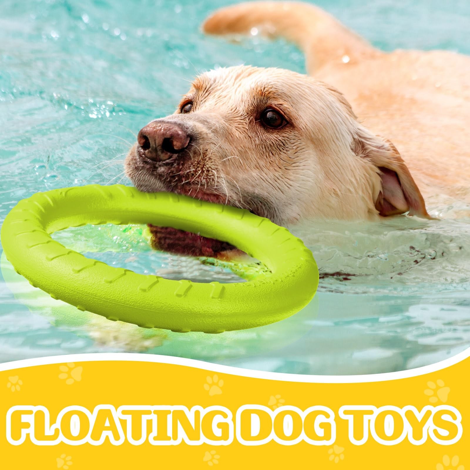 4Pack Dog Ring Chew Toy 11.8in Durable Floating Fetch Toy for Large/Medium
