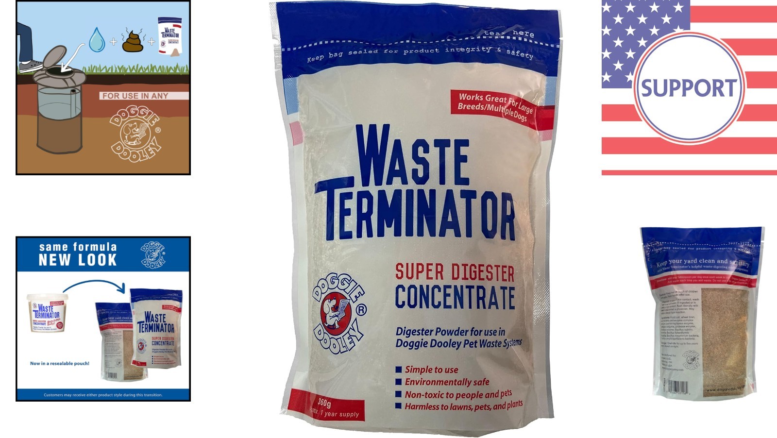 Doggie Dooley Waste Terminator – Safe, Non-Toxic, 360g for -Round Cleanup