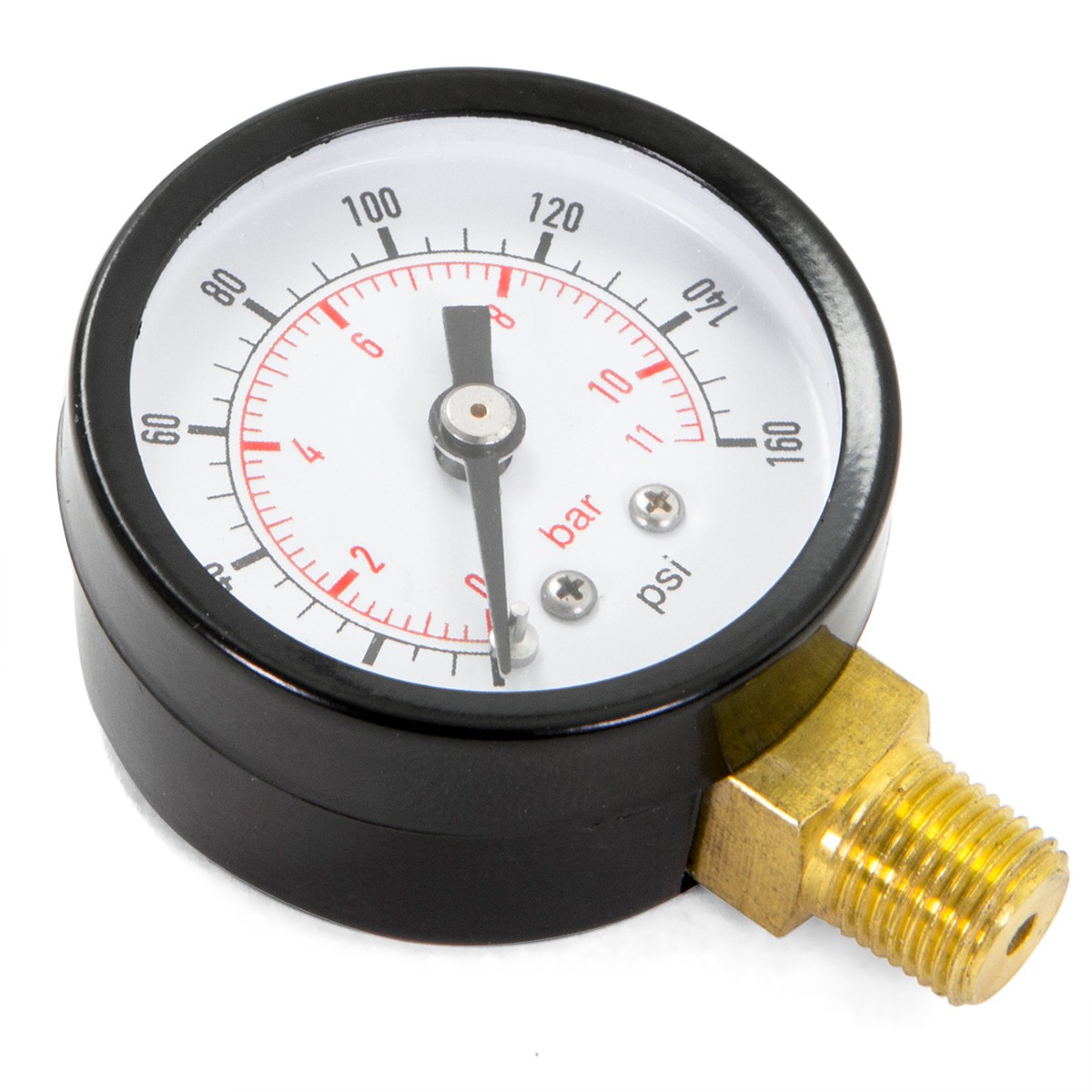 XtremepowerUS Water Pressure Gauge Bottom Thread 1-1/2″ Dial 1/8″ NPT Fitting