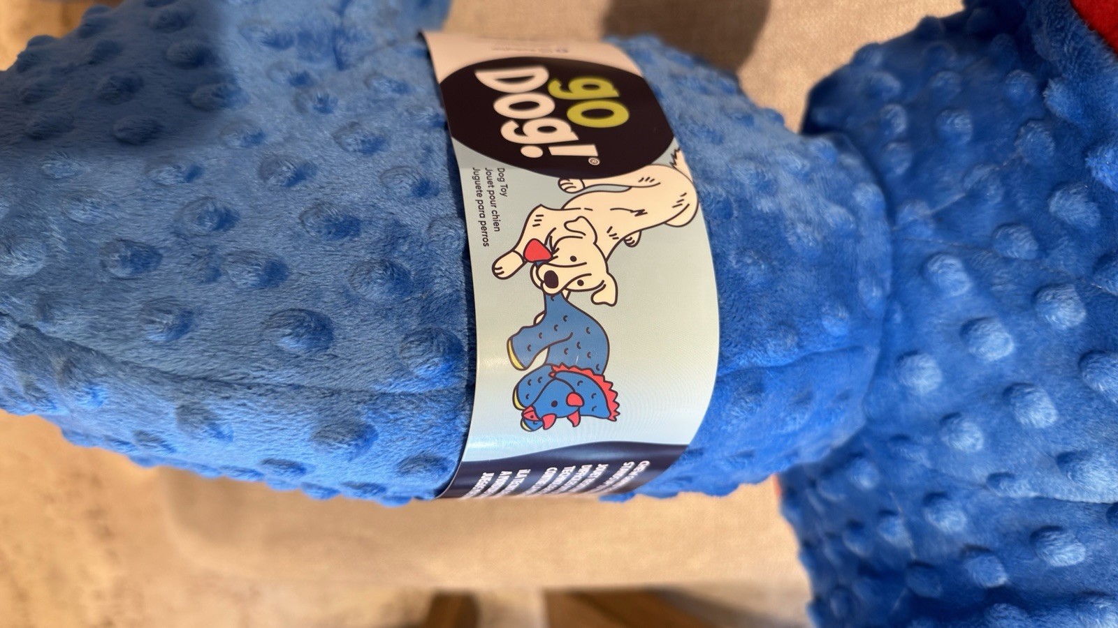 Go Dog Toy Triceratops Dinosaur with Chew Guard Technology blue dog toy New