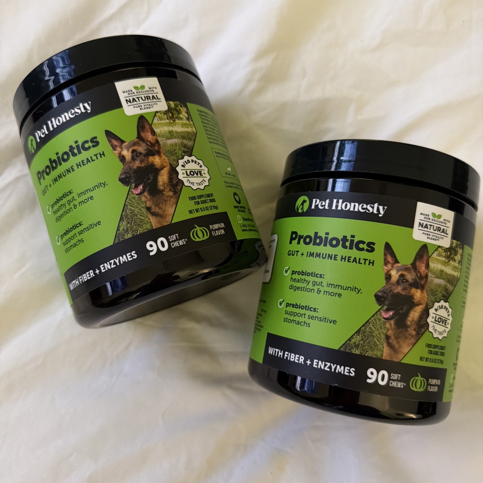 (BUNDLE X2) Pet Honesty Probiotics for Dogs 90 Soft Chews PUMPKIN FL Exp. 2027