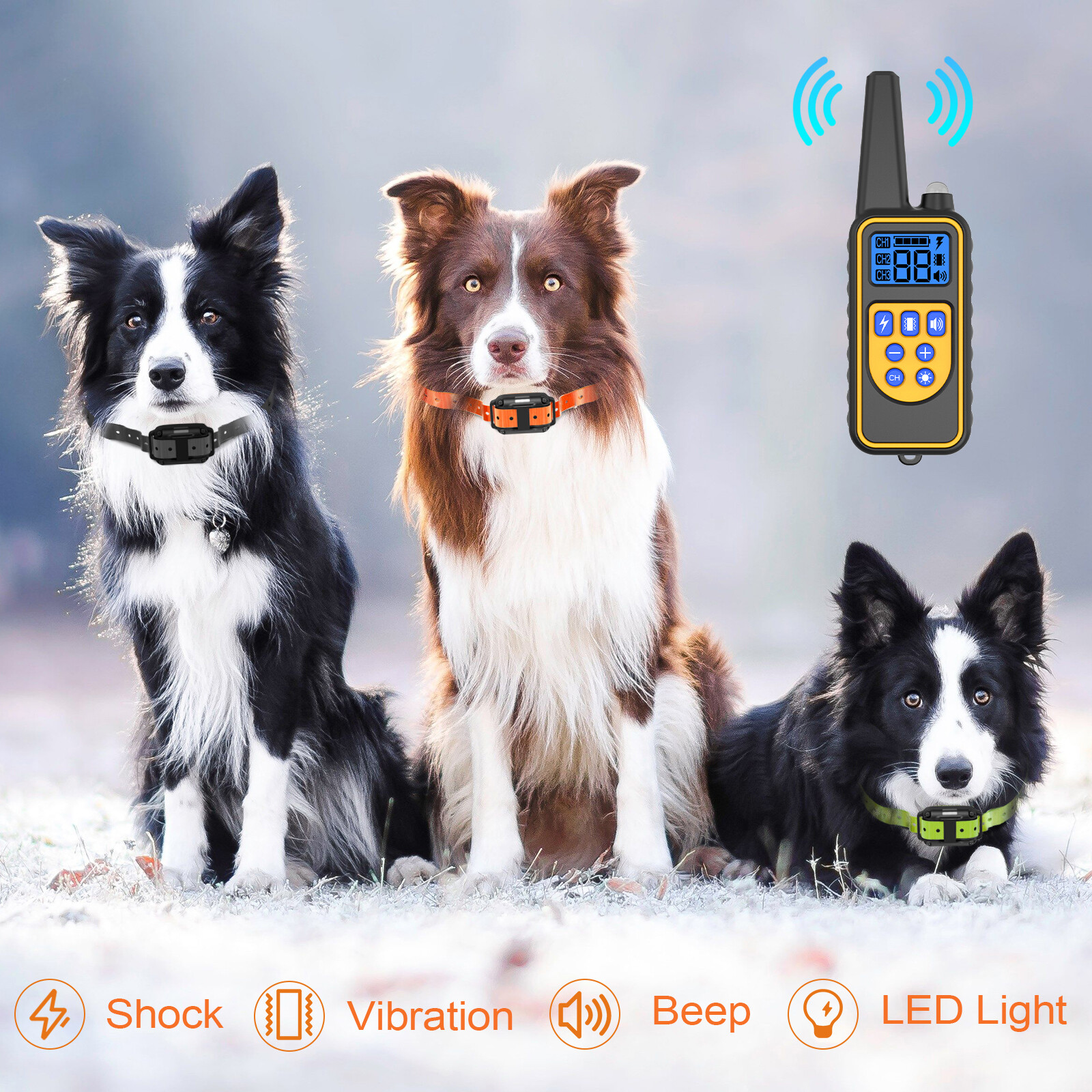 3000 FT Remote Dog Shock Training Collar Rechargeable Waterproof Pet Trainer NEW