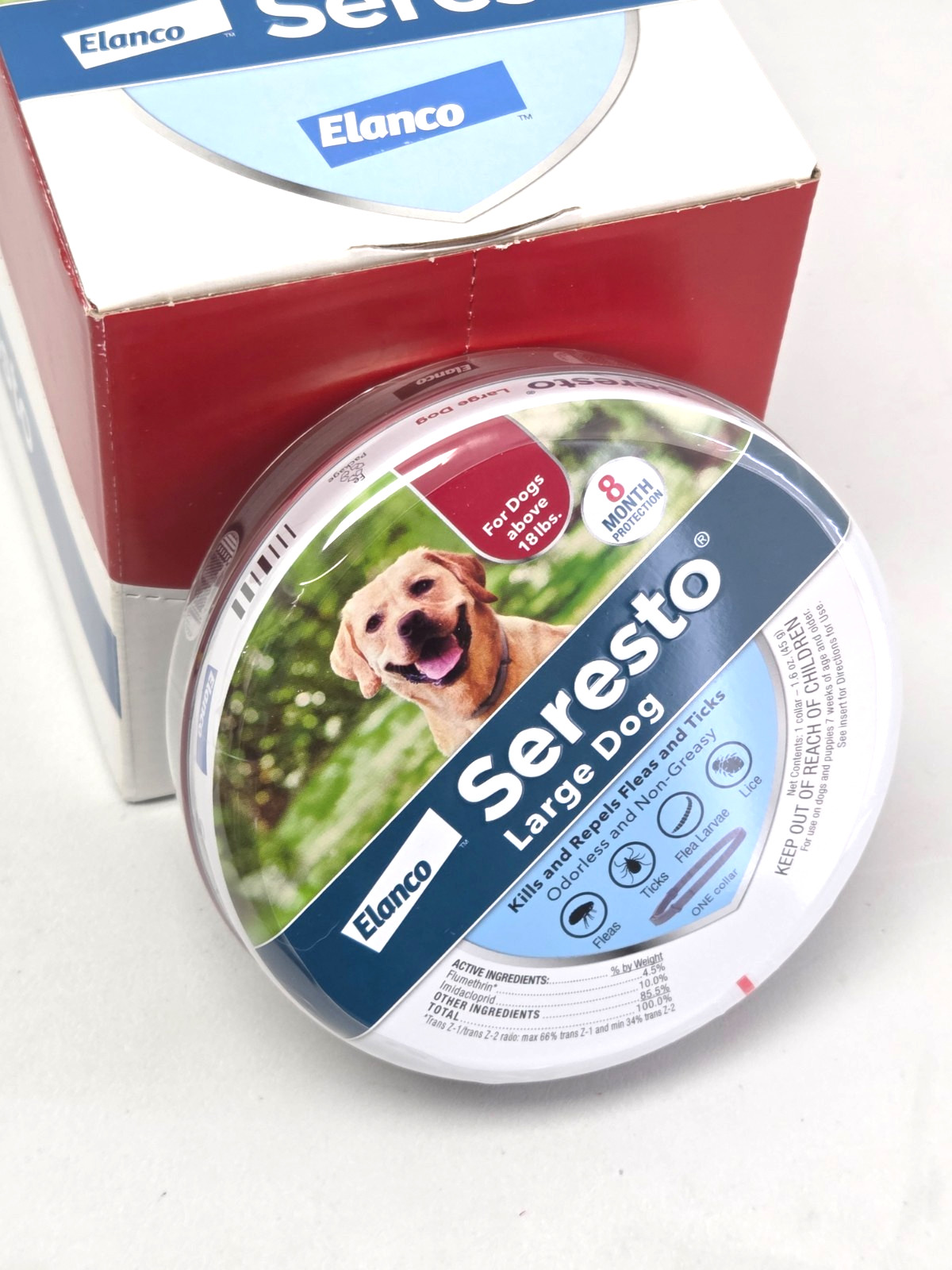 Seresto Flea & Tick Collar 8 Months Protection LARGE Dogs above 18lbs – Sealed