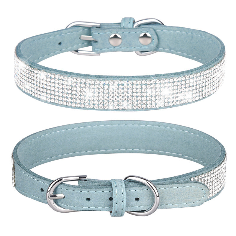 Bling Rhinestone Dog Cat Collars Leather Pet Puppy Kitten Collar for Chihuahua