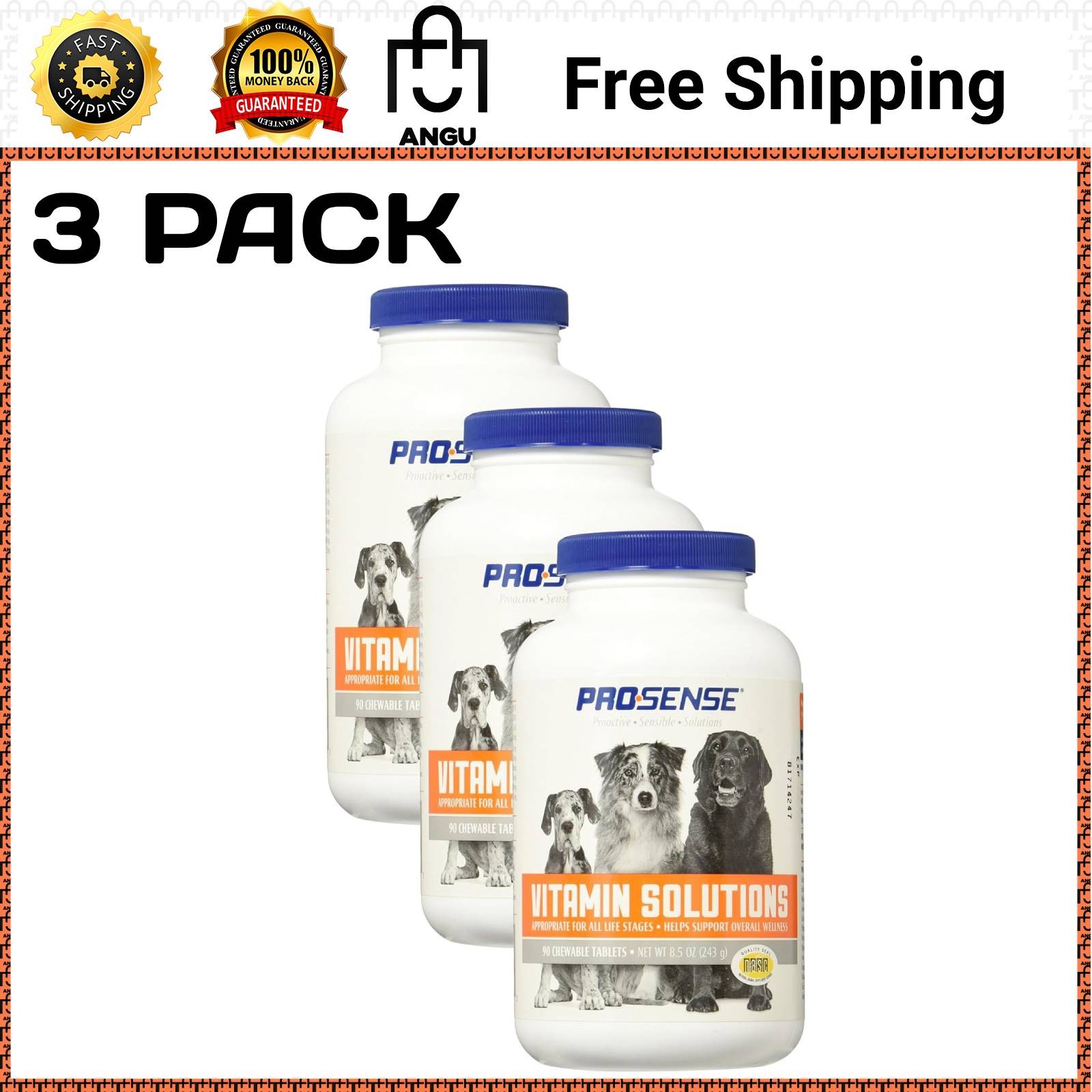 ProSense Vitamin Solutions 270 Count Chewable Tablets for Dogs Pack of 3