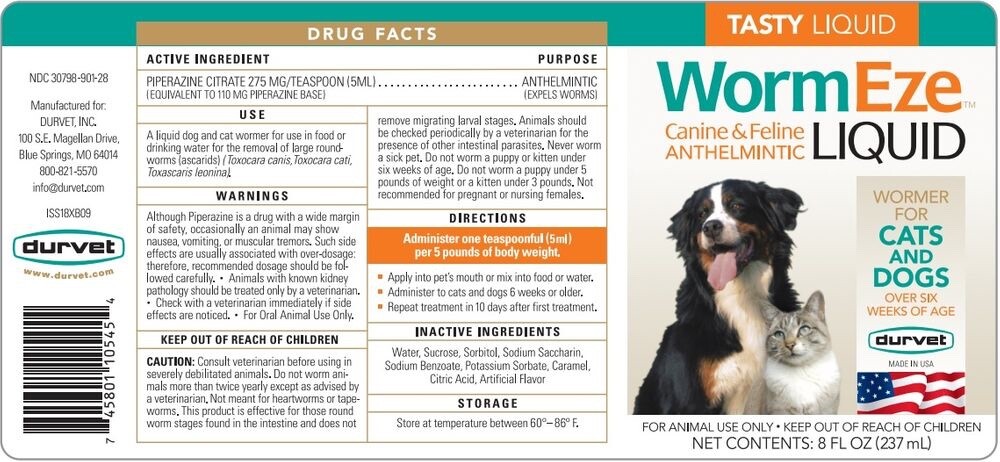 WormEze Liquid Wormer for Dogs and Cats – 8 fl. oz.