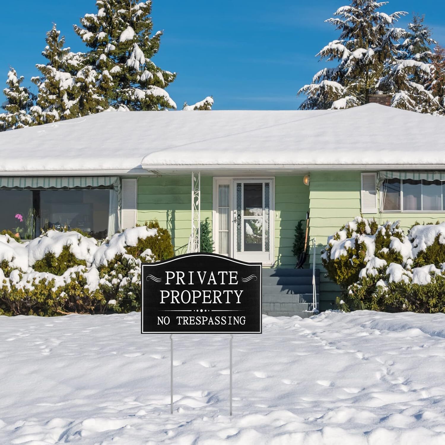 Maitys 4 Pcs Private Property No Trespassing Signs as shown on the picture