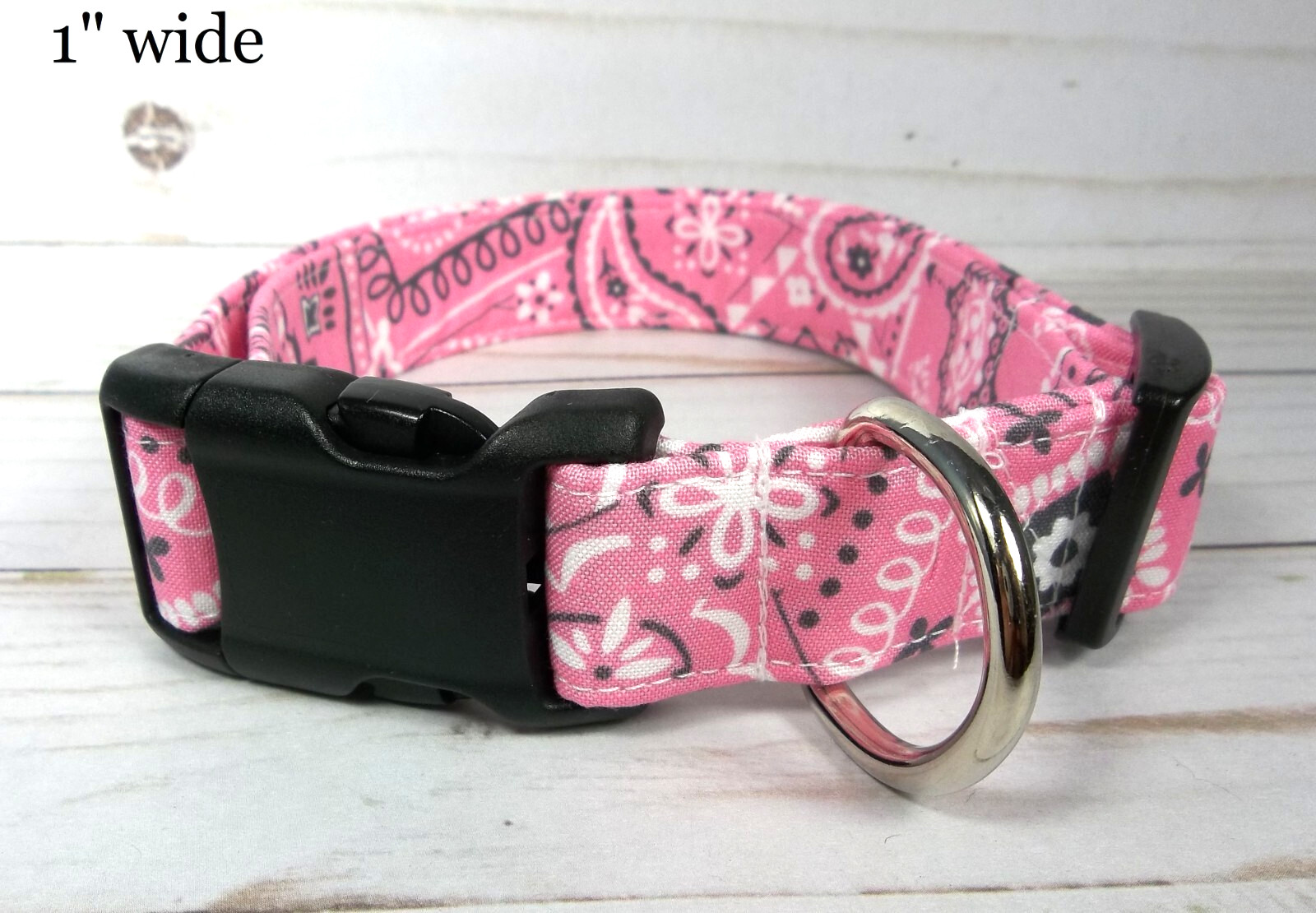 New Baby Pink Bandana Terri’s Dog Collar handmade adjustable western paisley
