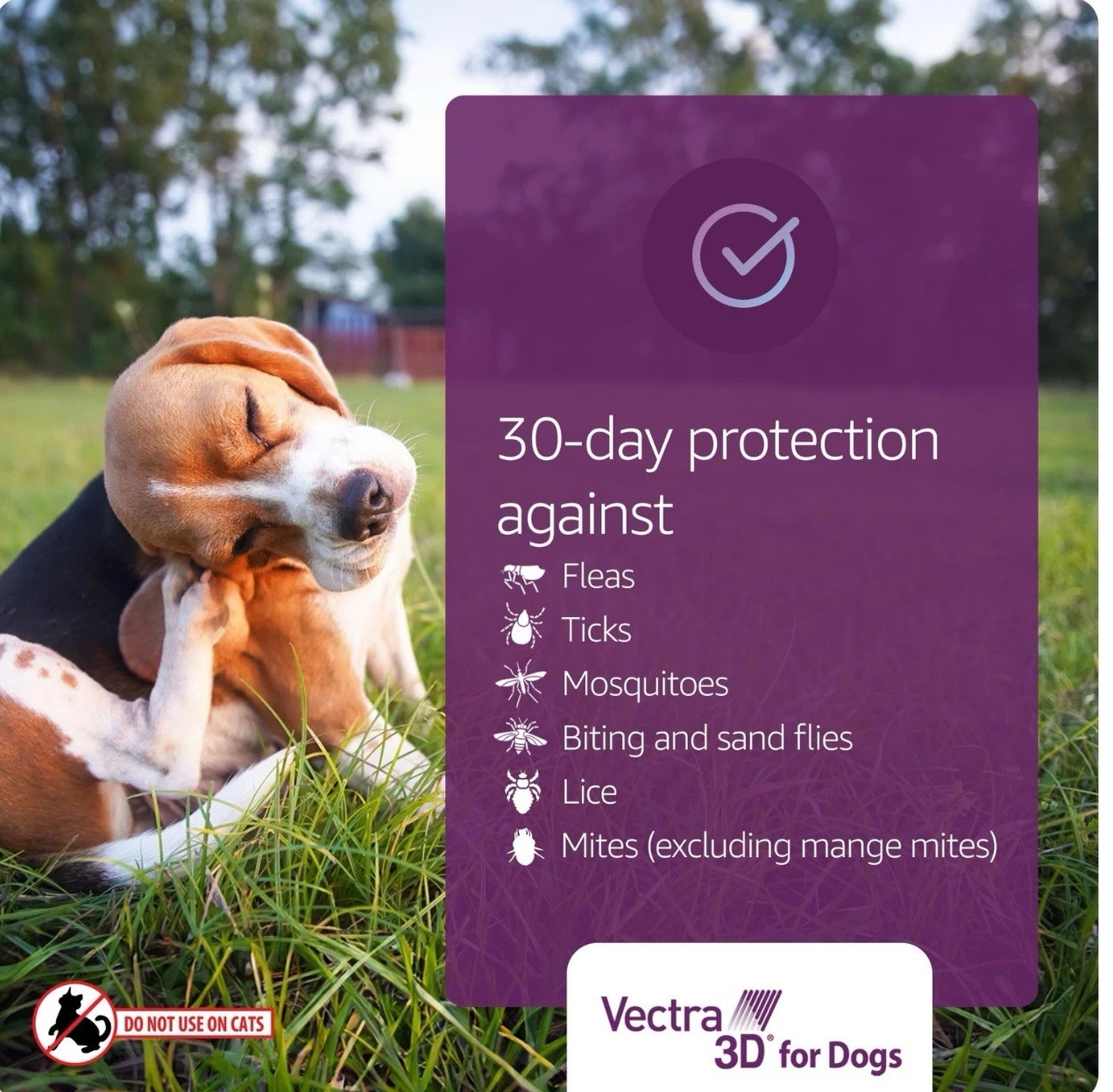 Vectra 3D for Dogs Flea Tick & Mosquito Treatment & Prevention for Medium Dogs