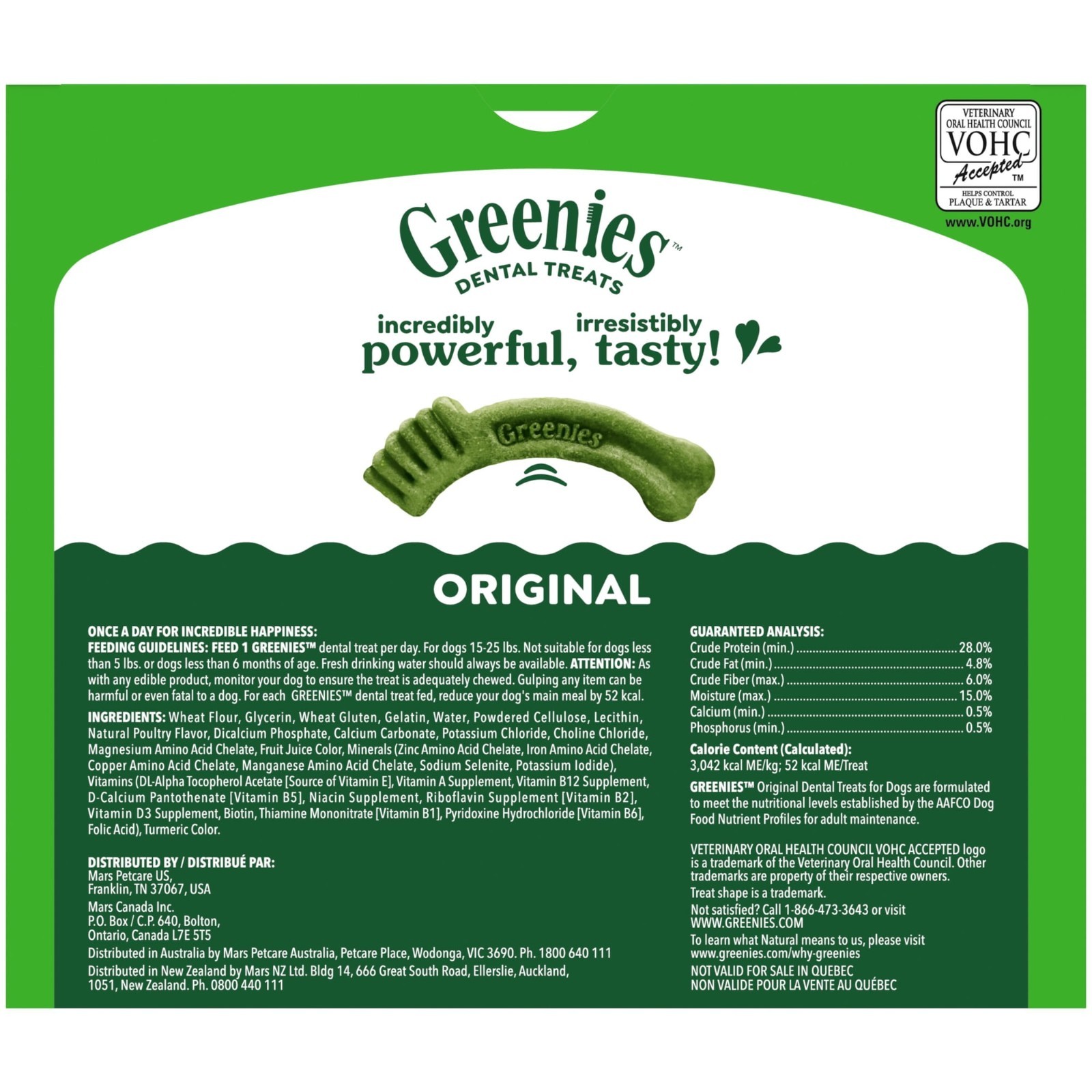 Greenies Original Flavor Adult Natural Dental Dog Treats Petite Size, 54 oz Pack