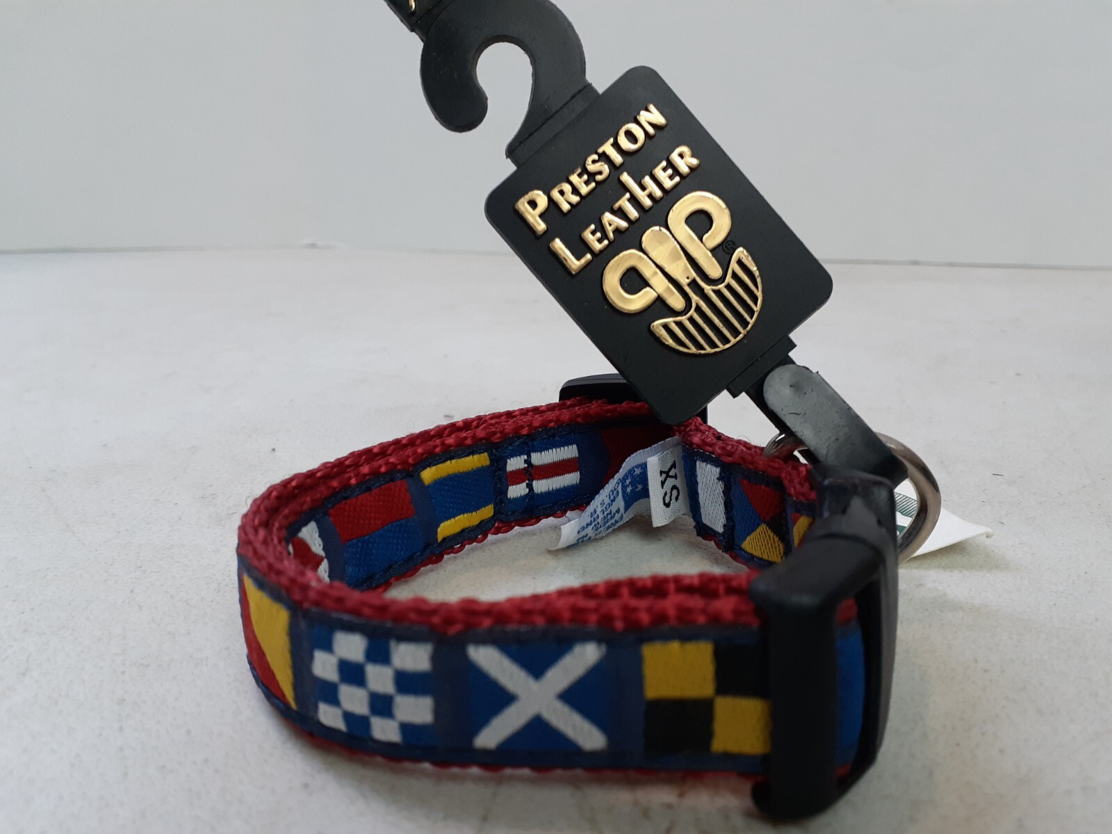 PRESTON Dog Collar Size Xtra Small XS Nautical AZ Code Flags Adjustable NWT